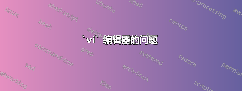 `vi` 编辑器的问题