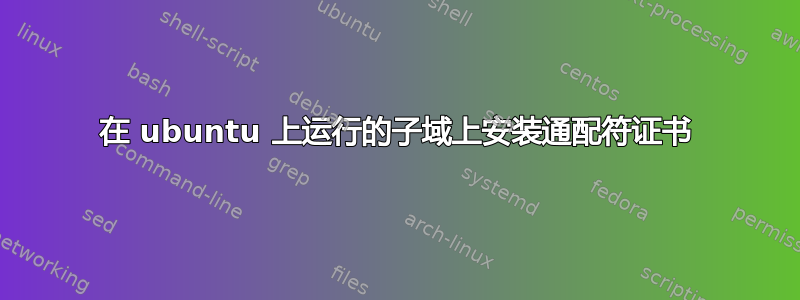 在 ubuntu 上运行的子域上安装通配符证书