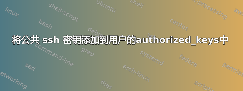 将公共 ssh 密钥添加到用户的authorized_keys中