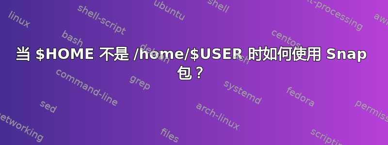 当 $HOME 不是 /home/$USER 时如何使用 Snap 包？