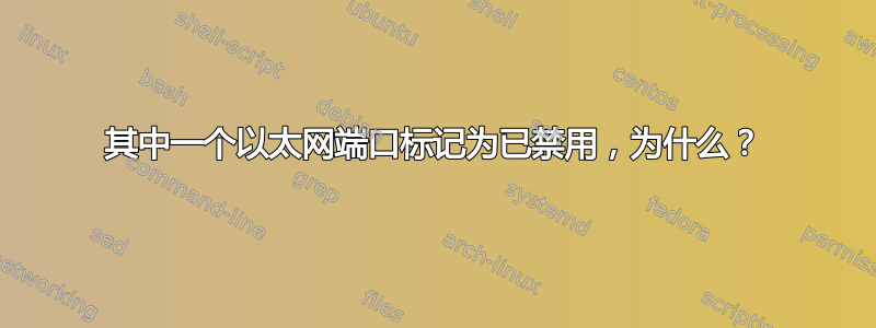 其中一个以太网端口标记为已禁用，为什么？