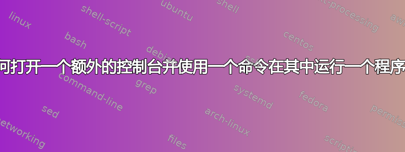 如何打开一个额外的控制台并使用一个命令在其中运行一个程序？