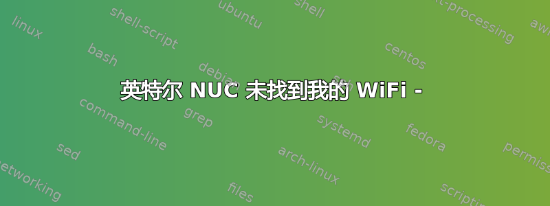 英特尔 NUC 未找到我的 WiFi -