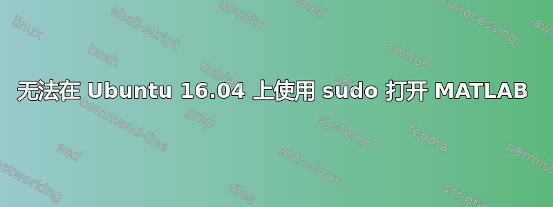 无法在 Ubuntu 16.04 上使用 sudo 打开 MATLAB