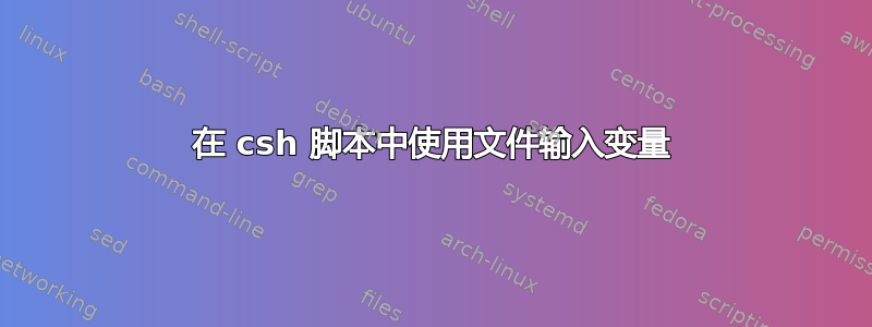 在 csh 脚本中使用文件输入变量