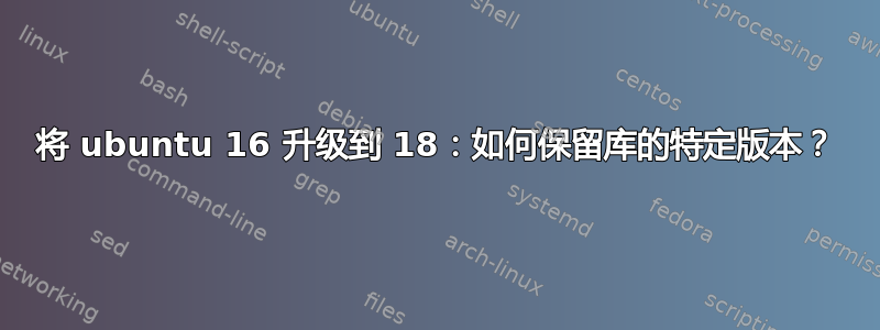 将 ubuntu 16 升级到 18：如何保留库的特定版本？