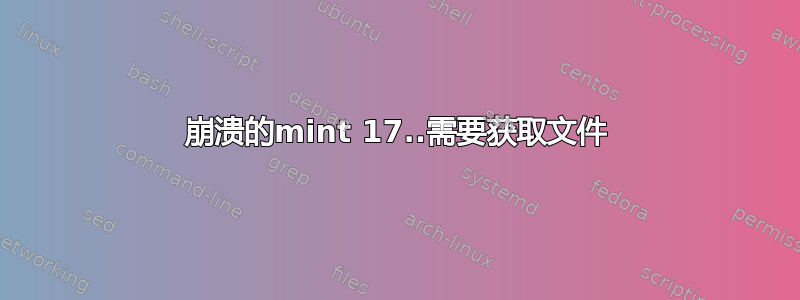 崩溃的mint 17..需要获取文件