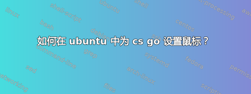 如何在 ubuntu 中为 cs go 设置鼠标？