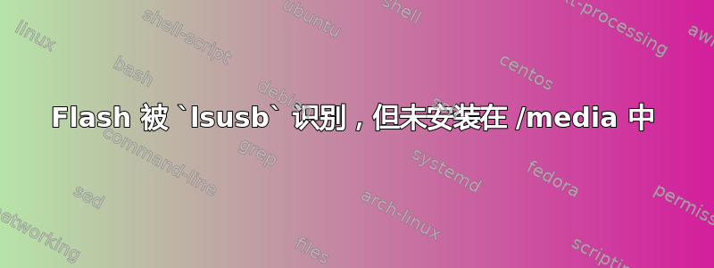 Flash 被 `lsusb` 识别，但未安装在 /media 中