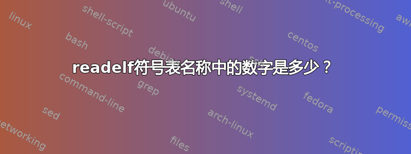 readelf符号表名称中的数字是多少？