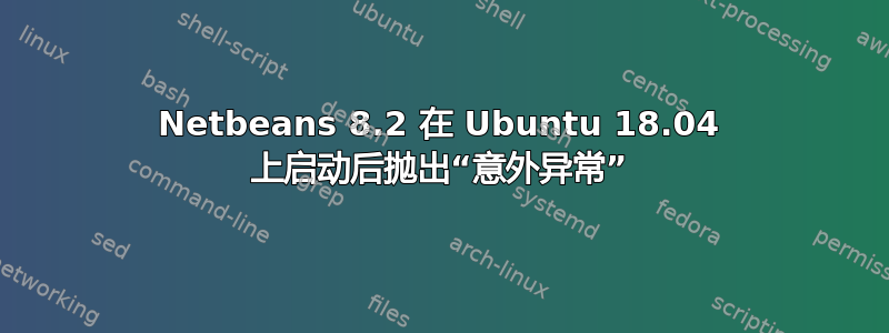 Netbeans 8.2 在 Ubuntu 18.04 上启动后抛出“意外异常”