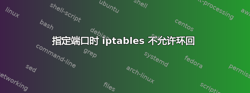 指定端口时 iptables 不允许环回