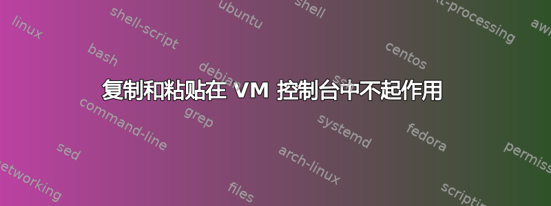 复制和粘贴在 VM 控制台中不起作用