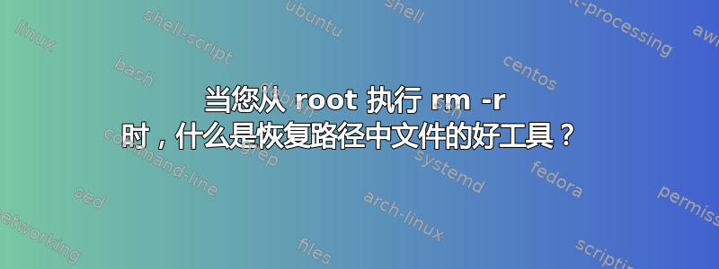 当您从 root 执行 rm -r 时，什么是恢复路径中文件的好工具？ 