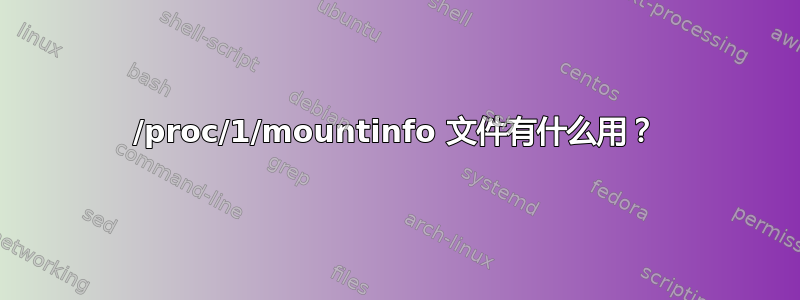 /proc/1/mountinfo 文件有什么用？