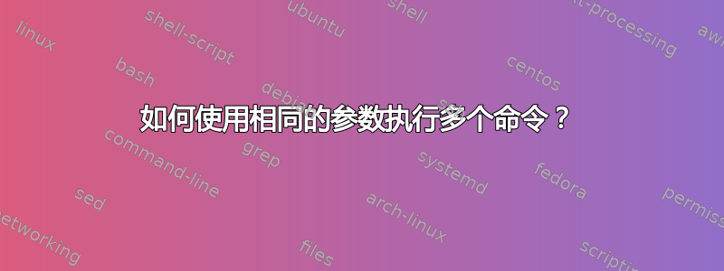 如何使用相同的参数执行多个命令？