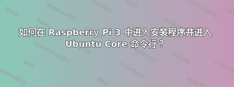 如何在 Raspberry Pi 3 中进入安装程序并进入 Ubuntu Core 命令行？