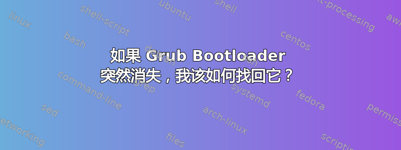 如果 Grub Bootloader 突然消失，我该如何找回它？