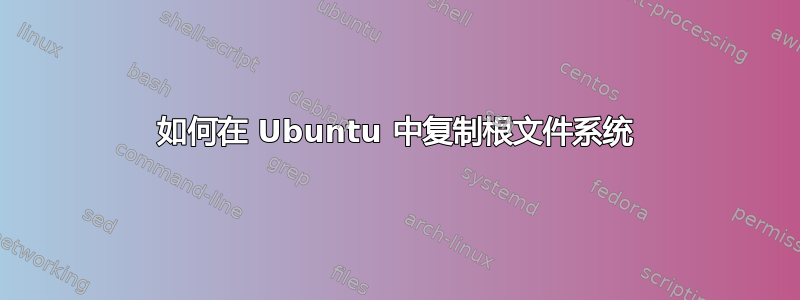 如何在 Ubuntu 中复制根文件系统