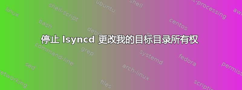 停止 lsyncd 更改我的目标目录所有权