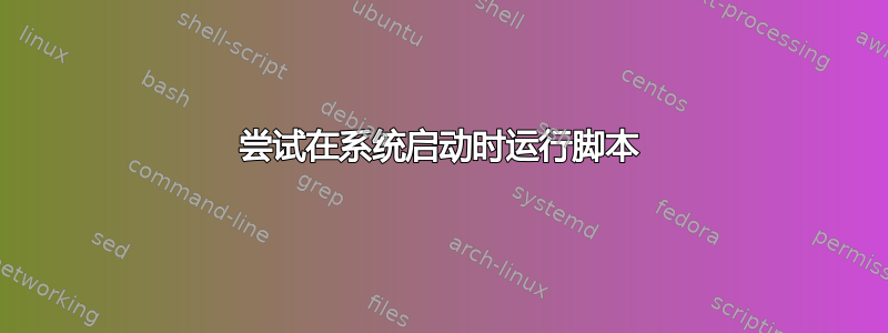 尝试在系统启动时运行脚本