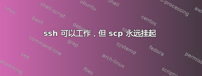 ssh 可以工作，但 scp 永远挂起