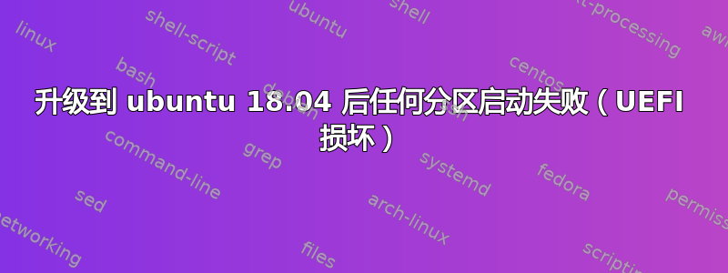 升级到 ubuntu 18.04 后任何分区启动失败（UEFI 损坏）