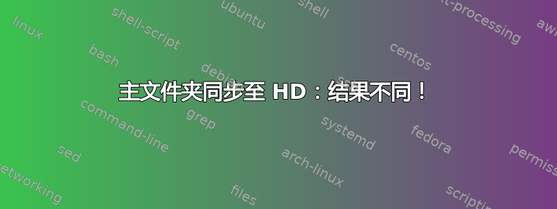 主文件夹同步至 HD：结果不同！