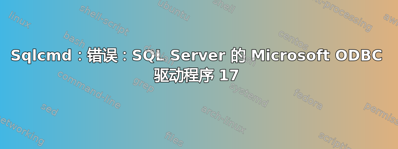 Sqlcmd：错误：SQL Server 的 Microsoft ODBC 驱动程序 17