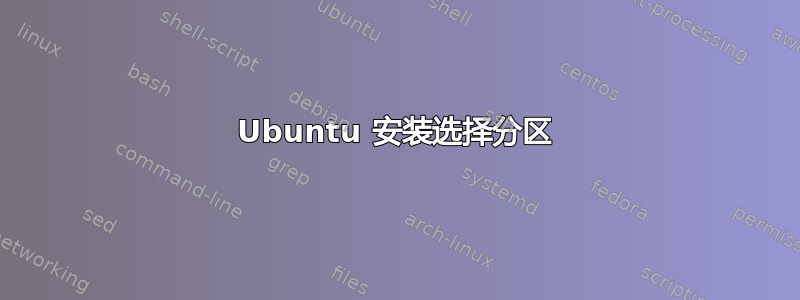 Ubuntu 安装选择分区