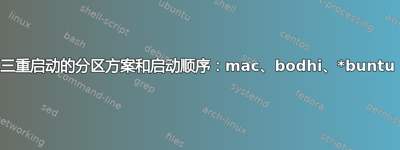 三重启动的分区方案和启动顺序：mac、bodhi、*buntu