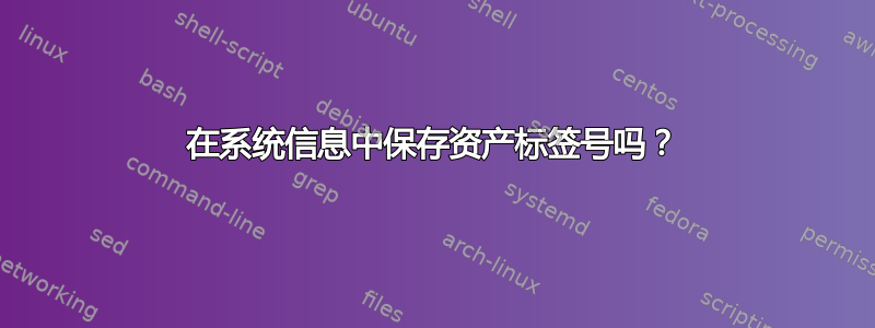 在系统信息中保存资产标签号吗？