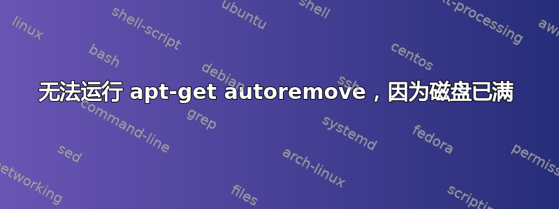 无法运行 apt-get autoremove，因为磁盘已满