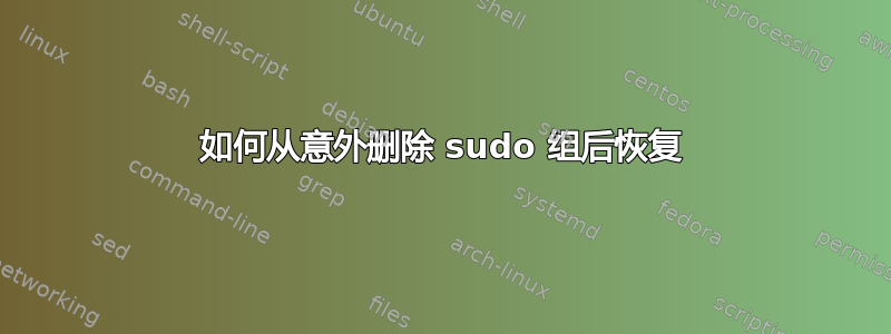 如何从意外删除 sudo 组后恢复