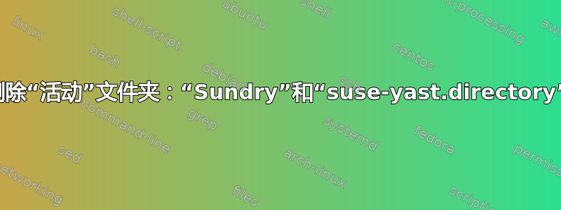 删除“活动”文件夹：“Sundry”和“suse-yast.directory”