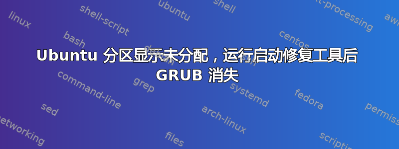 Ubuntu 分区显示未分配，运行启动修复工具后 GRUB 消失