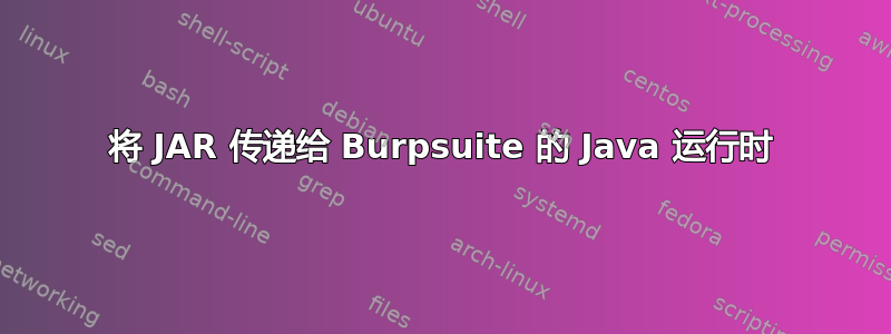 将 JAR 传递给 Burpsuite 的 Java 运行时