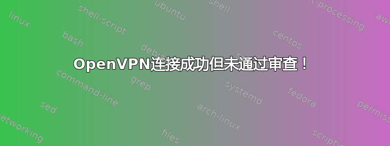 OpenVPN连接成功但未通过审查！