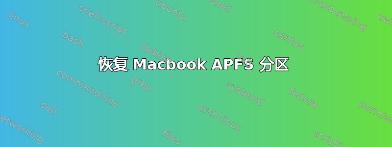 恢复 Macbook APFS 分区