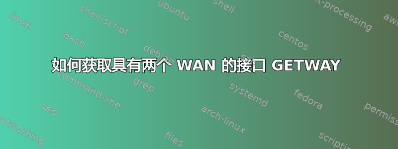 如何获取具有两个 WAN 的接口 GETWAY