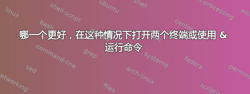 哪一个更好，在这种情况下打开两个终端或使用 & 运行命令