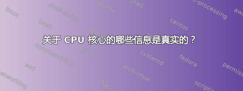 关于 CPU 核心的哪些信息是真实的？