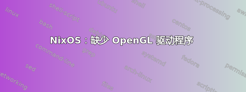 NixOS：缺少 OpenGL 驱动程序