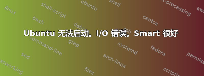 Ubuntu 无法启动。I/O 错误。Smart 很好