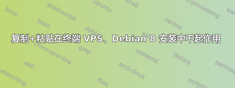 复制+粘贴在终端 VPS、Debian 8 安装中不起作用