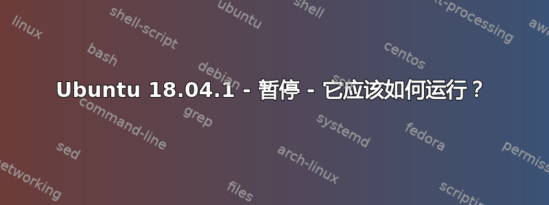 Ubuntu 18.04.1 - 暂停 - 它应该如何运行？