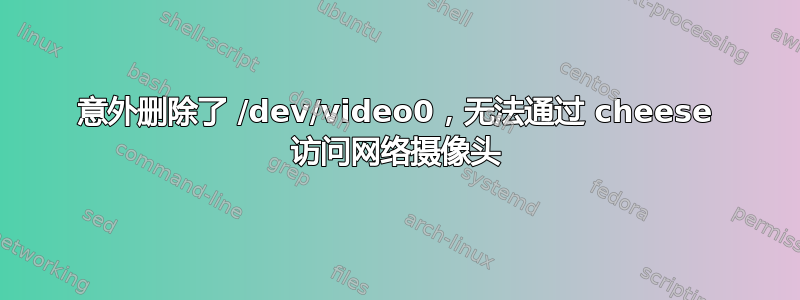 意外删除了 /dev/video0，无法通过 cheese 访问网络摄像头