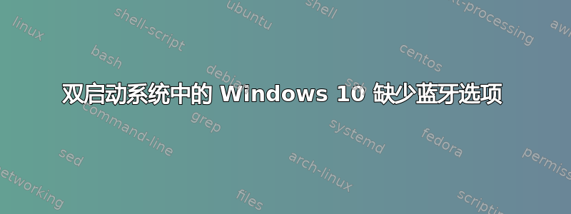 双启动系统中的 Windows 10 缺少蓝牙选项