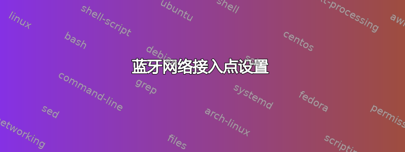 蓝牙网络接入点设置