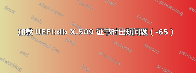 加载 UEFI:db X.509 证书时出现问题（-65）